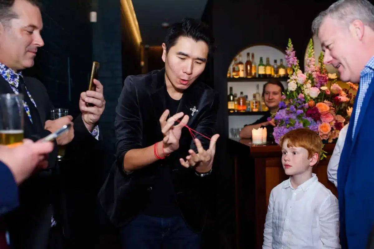 Restaurant Magician Perth live Close-up magic entertainment at table